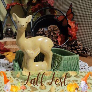 🍂 20% OFF - SHAWNEE no. 669 - Vintage Mid-century Ceramic Planter - Deer & Fawn